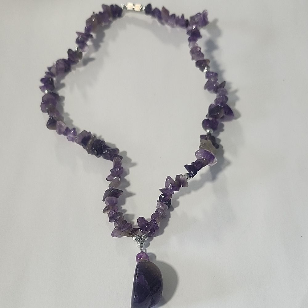 Purple Amethyst Gemstone Necklace